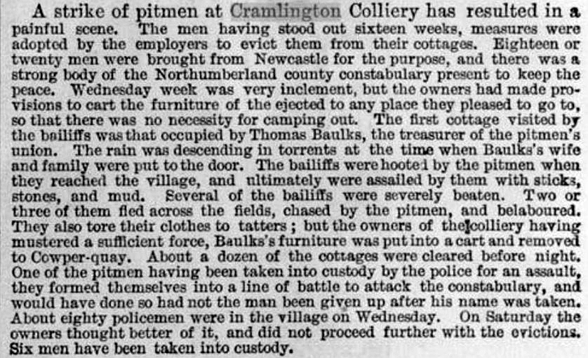 cramlington pit strike